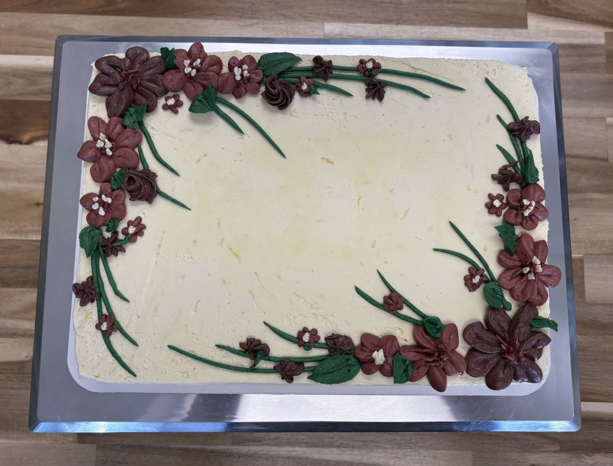 Lemon Sheet Cake Fall Flowers